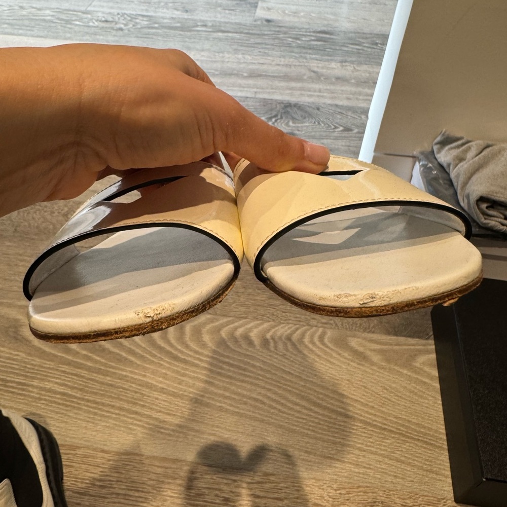 Prada Cream Slide Sandals - Picture 2 of 3